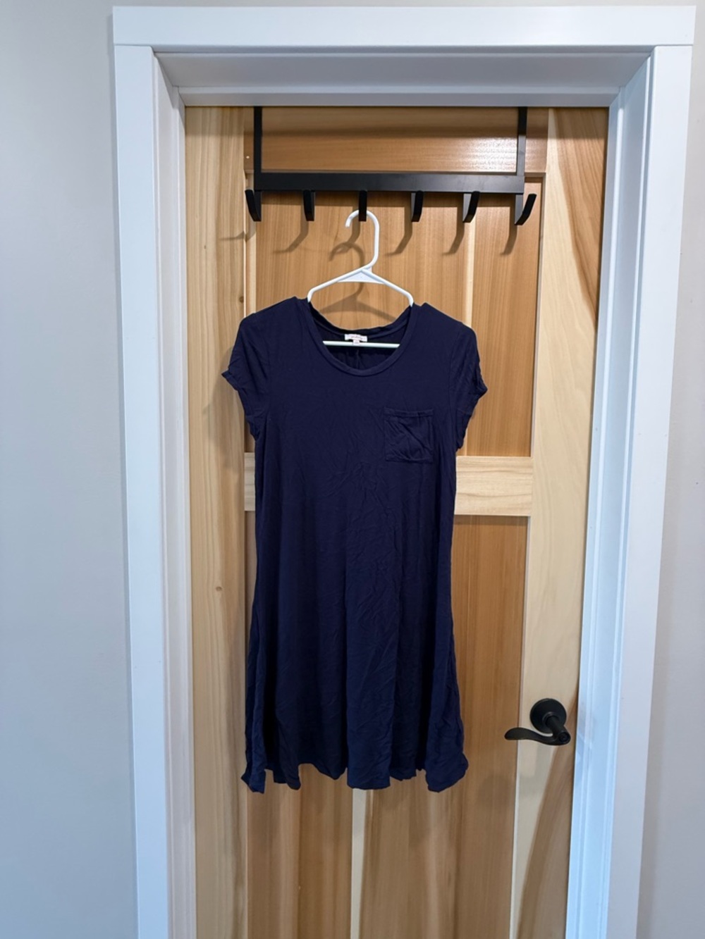 Pixley Navy Short Sleeve Swing Dress